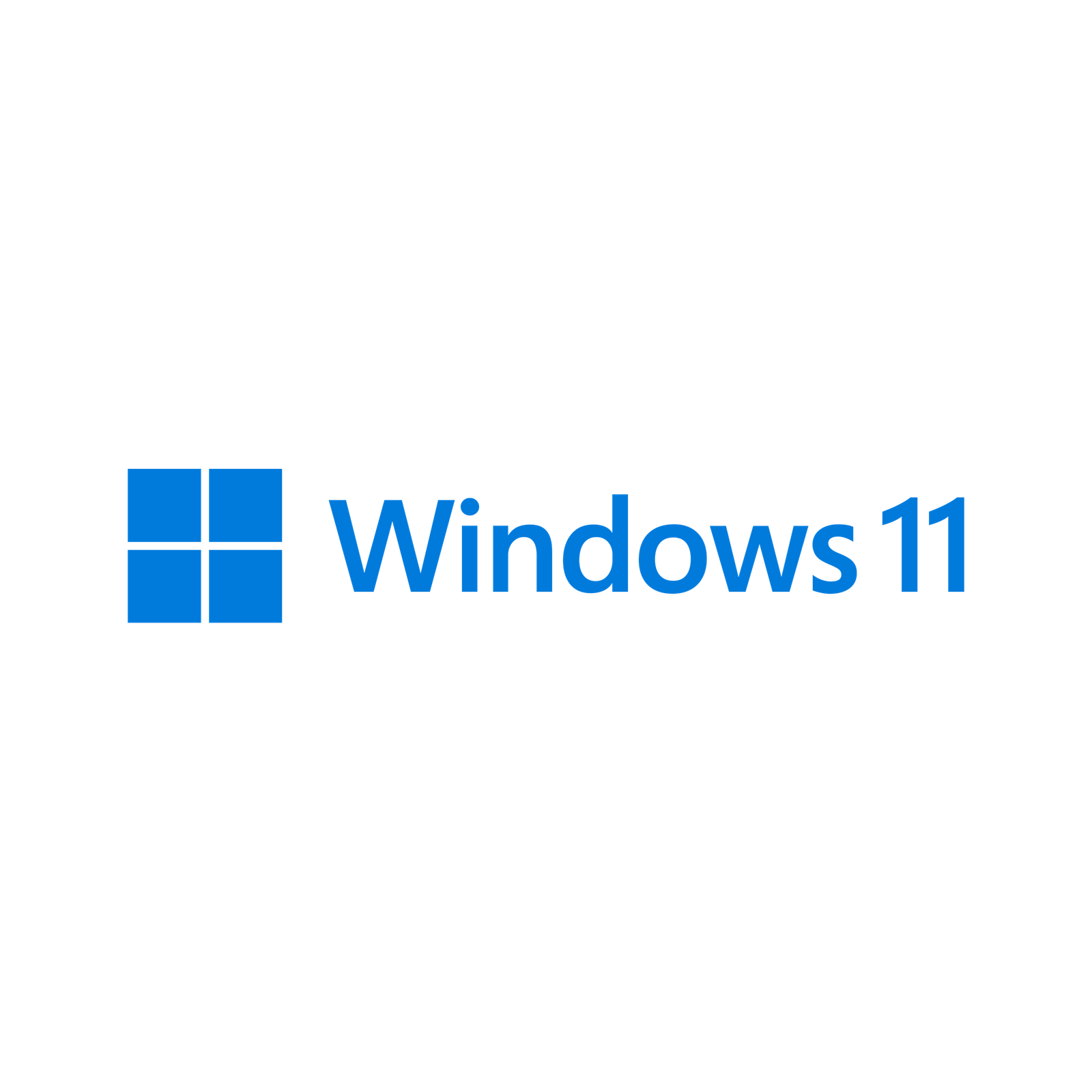 Logo stylisé de Windows 11 avec un fond bleu